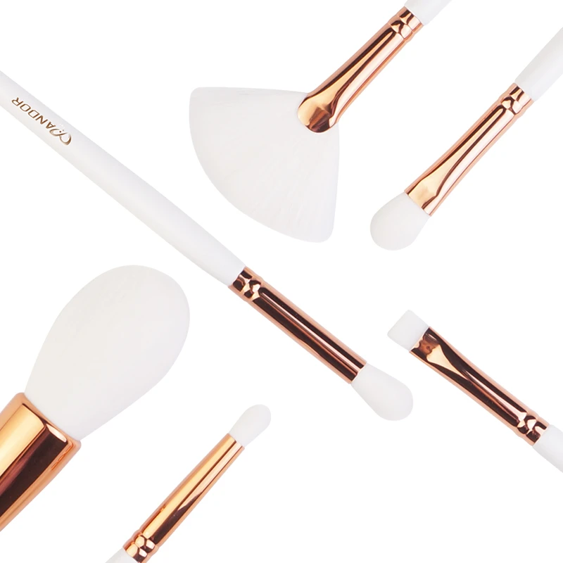 9 pcs Pearl White Makeup Brush Set