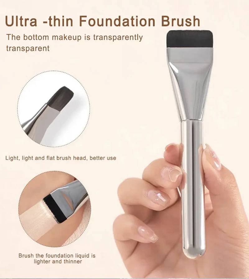 Flat thin foundation brush