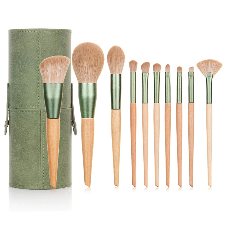 Beech wood makeup brush