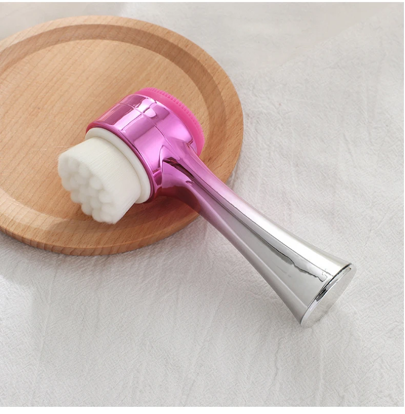 Electroplated face cleaning brush