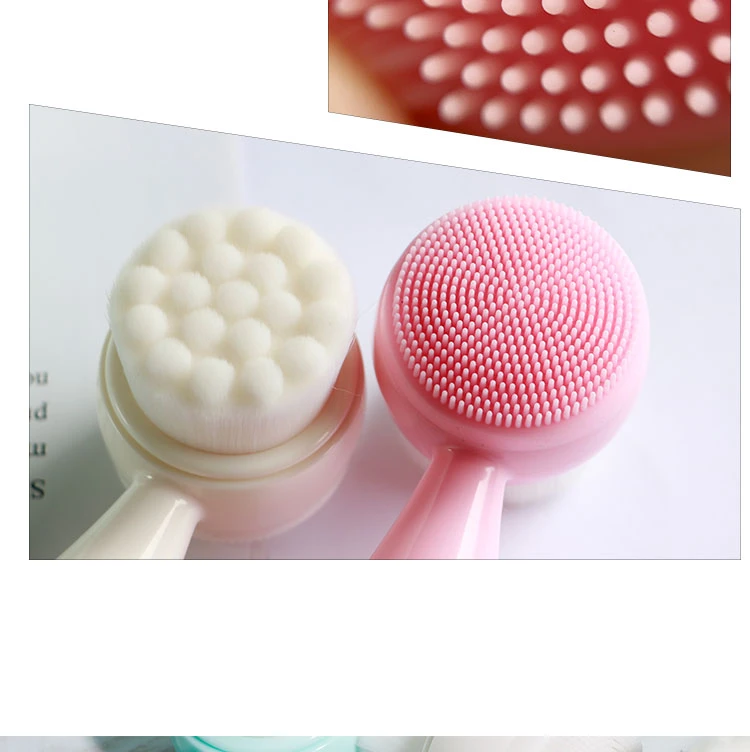 Small double sided face cleaning brush
