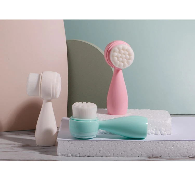 Small double sided face cleaning brush